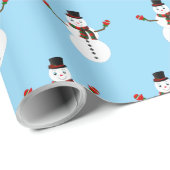 Papier Cadeau snowman (Coin rond)