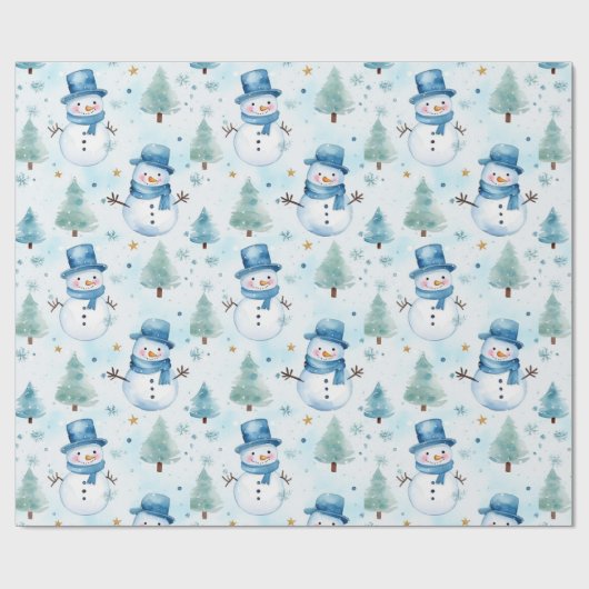 Papier Cadeau Snowman (Plat)