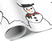 Papier Cadeau Snowman (Coin rond)