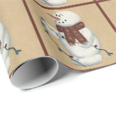 Papier Cadeau Snowman Avec Papier D'Enveloppement Lumière (Coin rond)