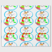 Papier Cadeau Snowman avec Red et Green Scarf Noël (Plat)
