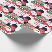 Papier Cadeau Snowman Avec Rouge (Coin)