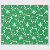 Papier Cadeau Snowman avec sapin de Noël et le Papier d'envelopp (Plat)