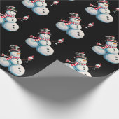 Papier Cadeau Snowman Avec Vin Noël Drôle Noël Cadeau de Noël (Coin)