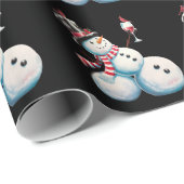 Papier Cadeau Snowman Avec Vin Noël Drôle Noël Cadeau de Noël (Coin rond)
