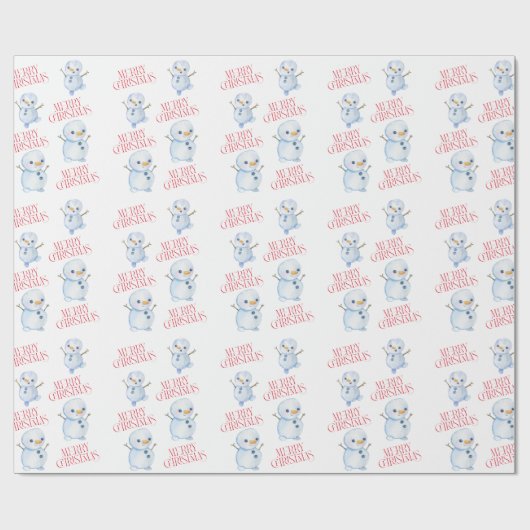 Papier Cadeau Snowman Christmas Wrapping Paper (Plat)