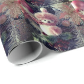 Papier Cadeau Snowman Christmas Wrapping Paper (Coin rond)