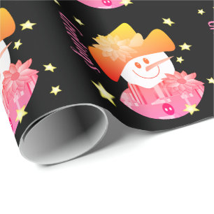 Papier Cadeau Snowman coloré et artistique