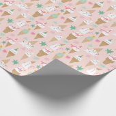 Papier Cadeau Snowman Crème glacée cônes Noël Motif (Coin)