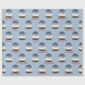 Papier Cadeau Snowman Dans Le Globe Des Neiges De Noël (Plat)