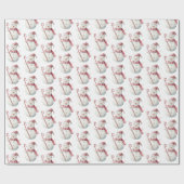 Papier Cadeau Snowman de menthe rouge de Noël (Plat)