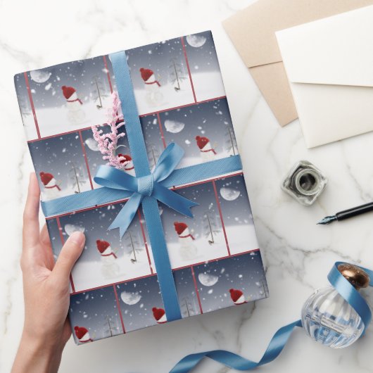 Papier Cadeau Snowman de Noël avec Gold Star (Cadeaux)