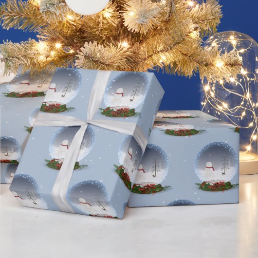 Papier Cadeau Snowman De Noël Dans Le Globe Des Neiges (Vacances)
