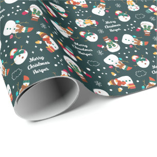 Papier Cadeau Snowman d'hiver Personnalisé Noël