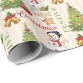 Papier Cadeau Snowman du festival de Noël (Coin rond)