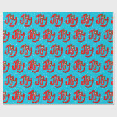 Papier Cadeau Snowman et la joie dans les flocons de neige (Plat)