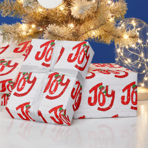 Papier Cadeau Snowman et la joie sur le bois