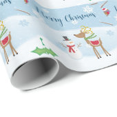Papier Cadeau Snowman et Reindeer (Coin rond)