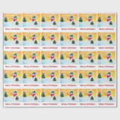 Papier Cadeau Snowman et sapin de Noël avec Star Holiday (Plat)