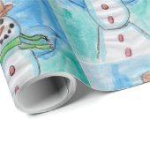 Papier Cadeau Snowman Happiness - Kids Art for CHOC (Coin rond)