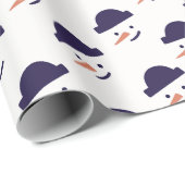 Papier Cadeau Snowman Head Noël cadeau de vacances (Coin rond)