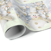 Papier Cadeau Snowman hiver froid (Coin rond)