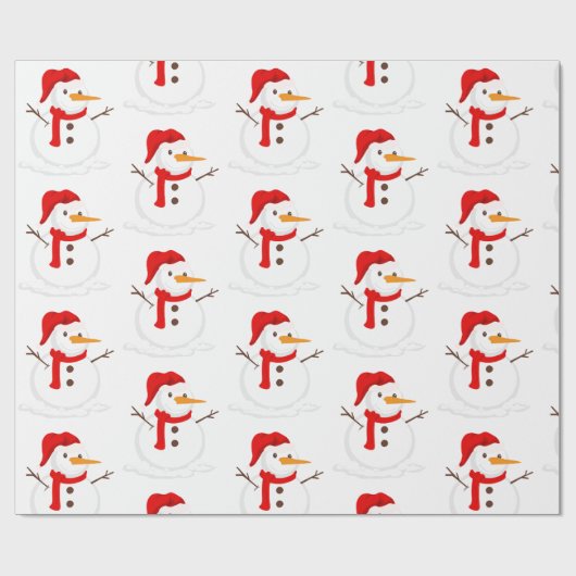 Papier Cadeau Snowman hiver noël Papier d'enveloppement (Plat)