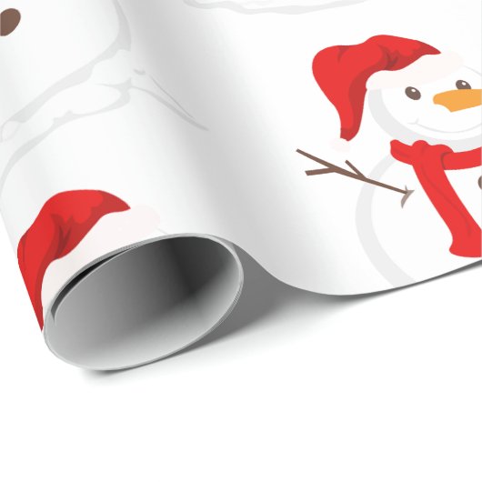 Papier Cadeau Snowman hiver noël Papier d'enveloppement (Coin rond)
