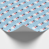 Papier Cadeau Snowman Joyeuses Fêtes Bleu Noël (Coin)