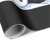 Papier Cadeau Snowman Merry Christmas Santa Claus Tree Snow Fami (Coin rond)