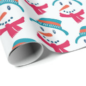 Papier Cadeau Snowman Motif Noël cadeau de vacances (Coin rond)