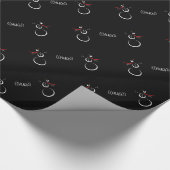 Papier Cadeau SNOWMAN PRÉSENTE Text Hug Black (Coin)