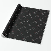 Papier Cadeau SNOWMAN PRÉSENTE Text Hug Black (Déroulé)