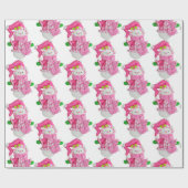 Papier Cadeau Snowman rose (Plat)
