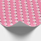 Papier Cadeau Snowman rose, festif (Coin)