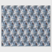 Papier Cadeau Snowman s'attaque à un renard (Plat)