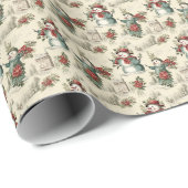 Papier Cadeau Snowman Serenade (Coin rond)