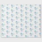Papier Cadeau Snowman Snowflake mignon hiver Noël (Plat)