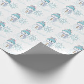 Papier Cadeau Snowman Snowflake mignon hiver Noël (Coin)