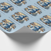 Papier Cadeau Snowman Starry Night Noël Désire Sur Une Étoile (Coin)