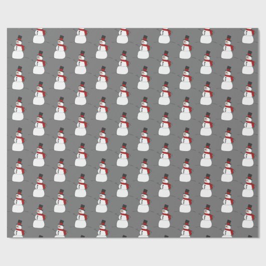 Papier Cadeau Snowman Sur Grey (Plat)