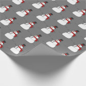 Papier Cadeau Snowman Sur Grey (Coin)