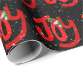 Papier Cadeau Snowman sur Joy et Snowflakes (Coin rond)