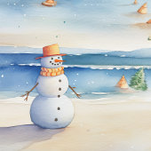 Papier Cadeau Snowman Sur Le Papier D'Enveloppement De Plage
