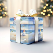 Papier Cadeau Snowman Sur Le Papier D'Enveloppement De Plage