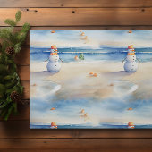 Papier Cadeau Snowman Sur Le Papier D'Enveloppement De Plage