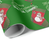 Papier Cadeau Snowman sur Noël Stocker Personnalisé (Coin rond)