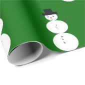 Papier Cadeau Snowman tiré (Coin rond)
