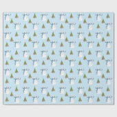 Papier Cadeau Snowman & Tree Light Blue Noël (Plat)