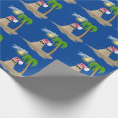 Papier Cadeau Snowman Tropical De Sable Par Palm Tree (Coin)